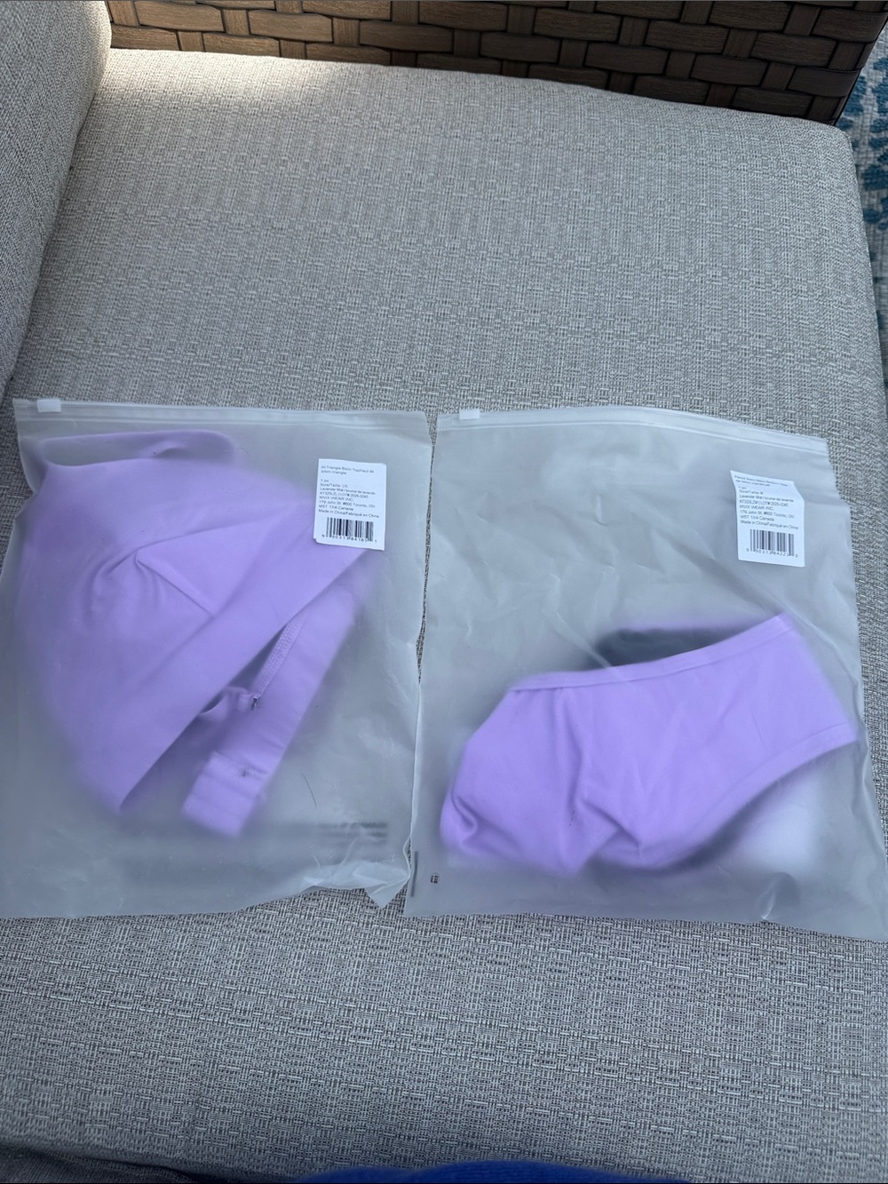 Knix Lavender Period Swim Bikini Bottoms Sz M and triangle Bikini Top Sz S NWT
